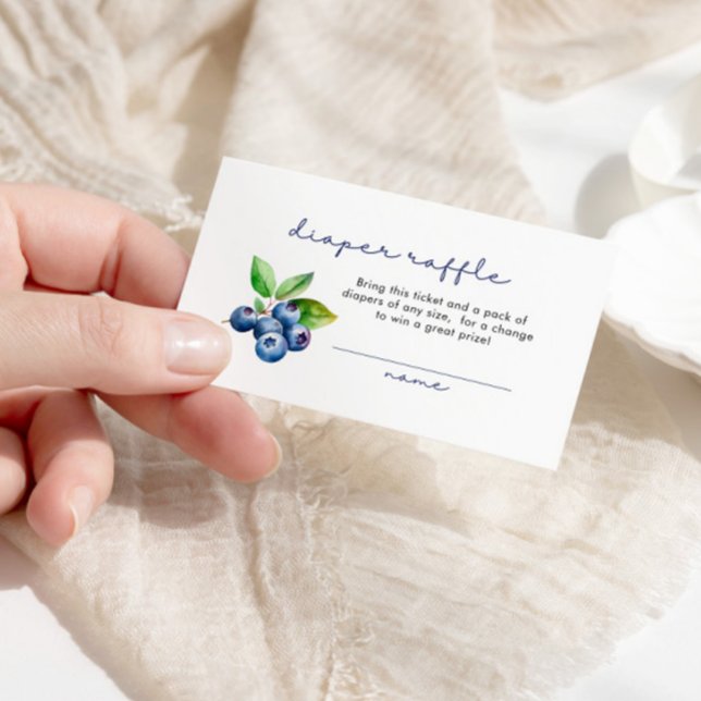 Berry Sweet Diaper Raffle Shower Blueberries Enclosure Card (Creator Uploaded)