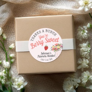 Berry Sweet Farmers Market Baby Girl Shower Thanks Classic Round Sticker