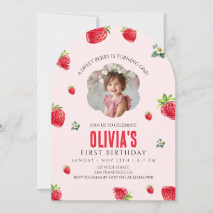 Berry Sweet First Birthday Invitation