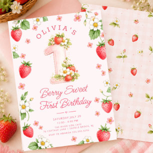 Berry Sweet First Birthday Invitation