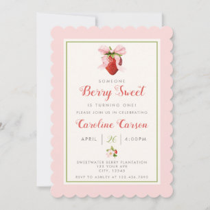Berry Sweet First Birthday Invitation