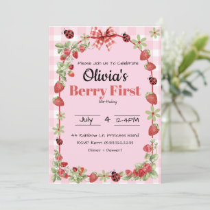 Berry Sweet First Birthday Invitation