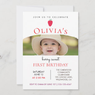 Berry Sweet First BirthdayBerry Sweet 1st Birthday Invitation