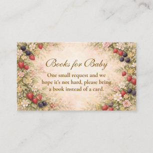 Berry Sweet Floral Baby Shower Books for Baby Enclosure Card