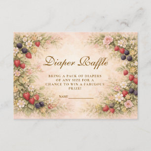 Berry Sweet Floral Baby Shower Diapper Raffle Enclosure Card