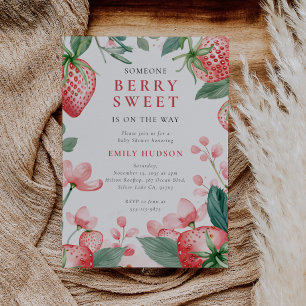 Berry Sweet Floral Baby Shower Invitation
