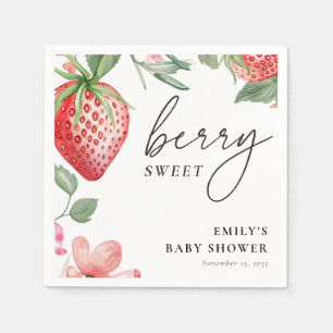 Berry Sweet Floral Baby Shower Napkin