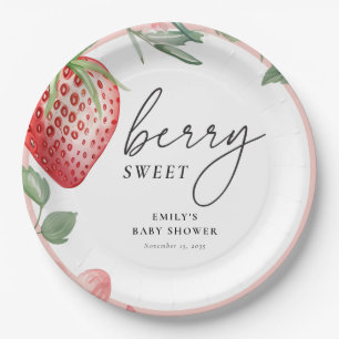 Berry Sweet Floral Baby Shower Paper Plate