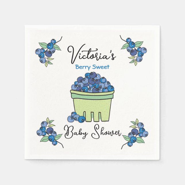 Berry Sweet Fruit Basket Baby Shower Napkin (Front)