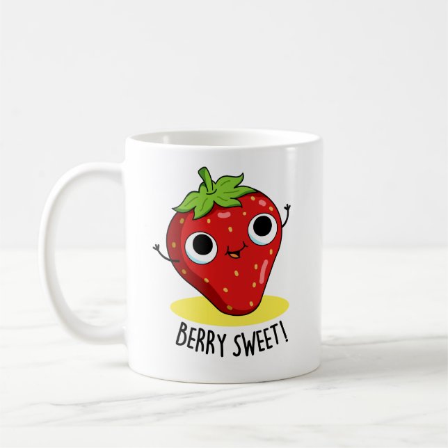 Berry Sweet Funny Strawberry Pun  Coffee Mug (Left)