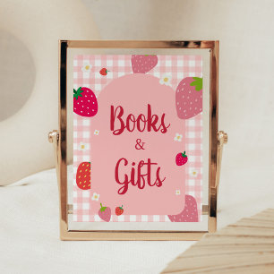 Berry Sweet Gingham Strawberry Books and Gifts Poster