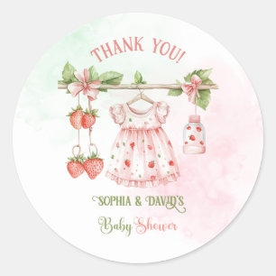 Berry Sweet Girl Baby Shower  Classic Round Sticker
