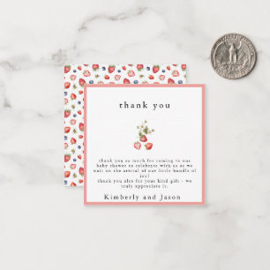 Berry Sweet Girl Baby Shower Thank You Card