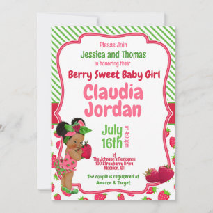 Berry Sweet Girl Strawberry Baby Shower Invitation