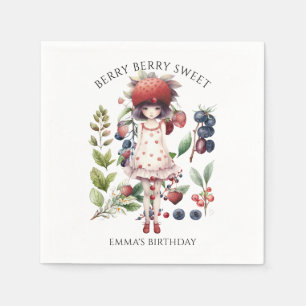Berry Sweet Girl's Birthday Party Napkin
