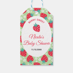 Berry Sweet Green Strawberry Baby Shower Gift Tags