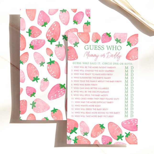 Berry Sweet Guess Who Baby Shower Game (Creator Uploaded)