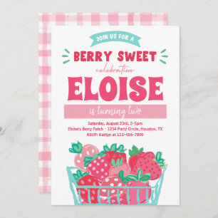 Berry Sweet Invitation   Strawberry Invitation