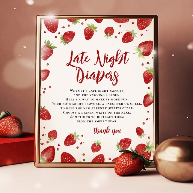  Berry Sweet Late Night Diaper Messages Table Sign (Creator Uploaded)