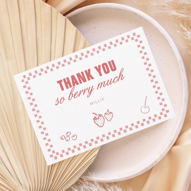 Berry sweet modern thank you note card (Creator Uploaded)