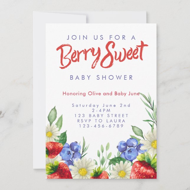Berry Sweet Party Invitation  (Front)