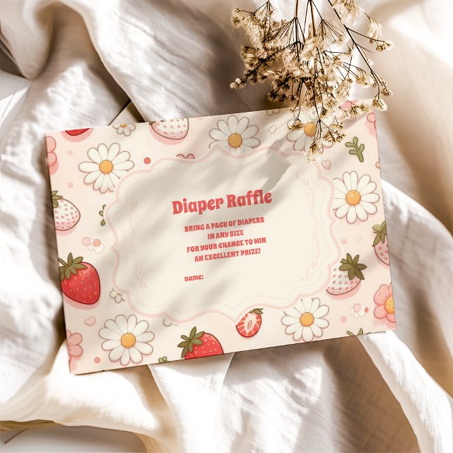 Berry Sweet Pink Coquette Baby Diapper Raffle  Enclosure Card (Creator Uploaded)