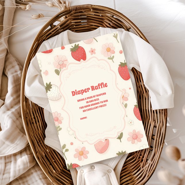 Berry Sweet Pink Coquette Baby Diapper Raffle  Enclosure Card (Creator Uploaded)