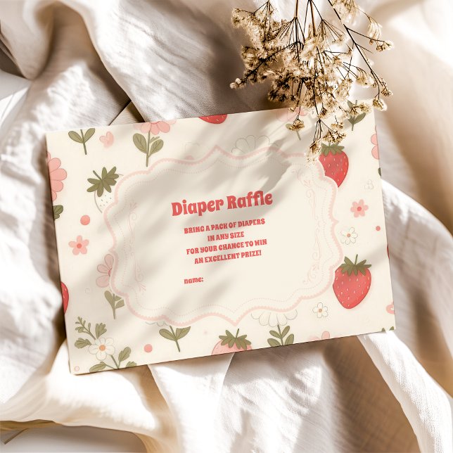 Berry Sweet Pink Coquette Baby Diapper Raffle  Enclosure Card (Creator Uploaded)
