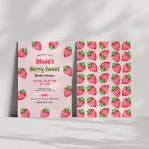 Berry Sweet Pink Red Strawberry Bridal Shower