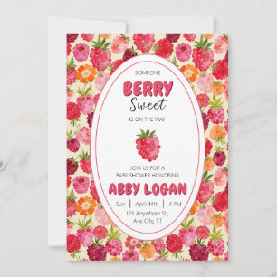 Berry Sweet Raspberry Baby Shower Invitation