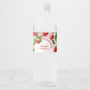 Berry Sweet Raspberry Kids Birthday Party - Water Bottle Label