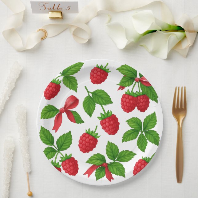 Berry Sweet Raspberry Paper Plate (Wedding)