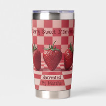 Berry Sweet Red Chequered Strawberry Tumbler
