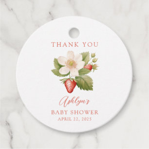 Berry Sweet Red Strawberry Thank you Favour Tag