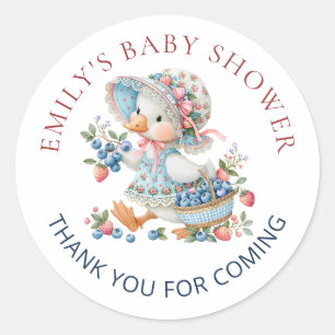 Berry Sweet Silly Goose Baby Shower Thank You Classic Round Sticker