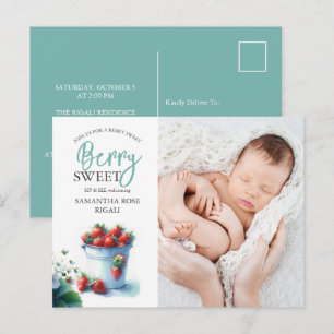 Berry Sweet Sip and See Baby Shower Invites