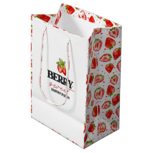 Berry Sweet Strawberries Baby Shower Medium Gift Bag
