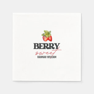 Berry Sweet Strawberries Baby Shower Napkin