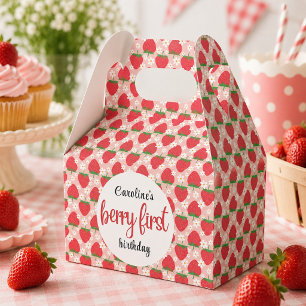 Berry Sweet Strawberry 1st Birthday Party Favour Box