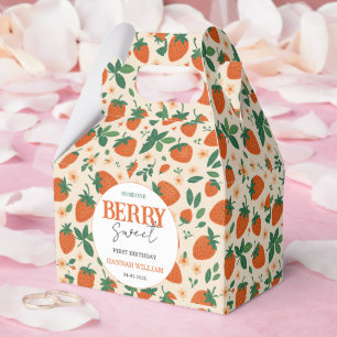 Berry Sweet Strawberry 1st Birthday Party Favour Box