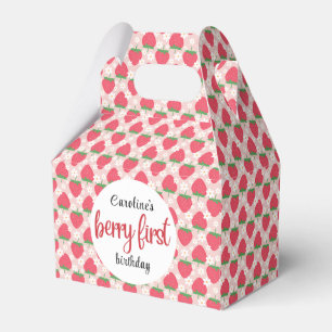 Berry Sweet Strawberry 1st Birthday Party Favour Box