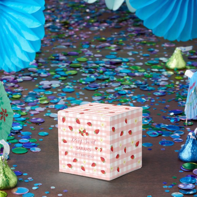 Berry Sweet Strawberry 1st Birthday Party Gift  Favour Box (Party)