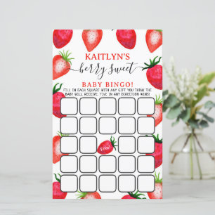 Berry Sweet Strawberry Baby Shower Bingo Game
