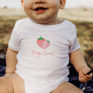 Berry Sweet Strawberry Baby Shower Bodysuit