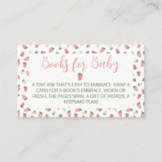 Berry Sweet Strawberry Baby Shower Books Enclosure Card