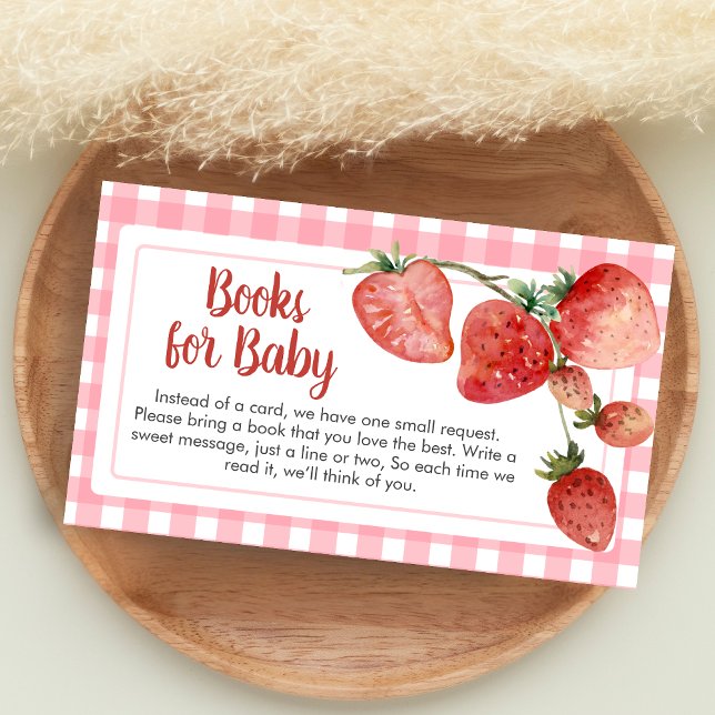 Berry Sweet Strawberry Baby Shower Books for Baby Enclosure Card (Strawberry Baby Shower Books for Baby)