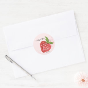 Berry Sweet Strawberry Baby Shower  Classic Round Sticker