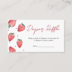 Berry Sweet Strawberry Baby Shower Diaper Raffle Enclosure Card