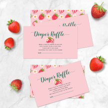Berry Sweet Strawberry Baby Shower Diaper Raffle