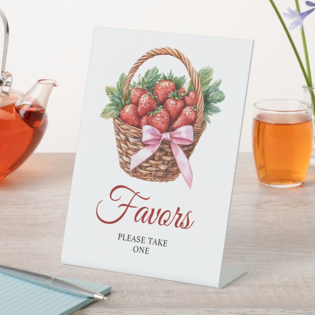 Berry Sweet Strawberry Baby Shower Favors Sign (In SItu)